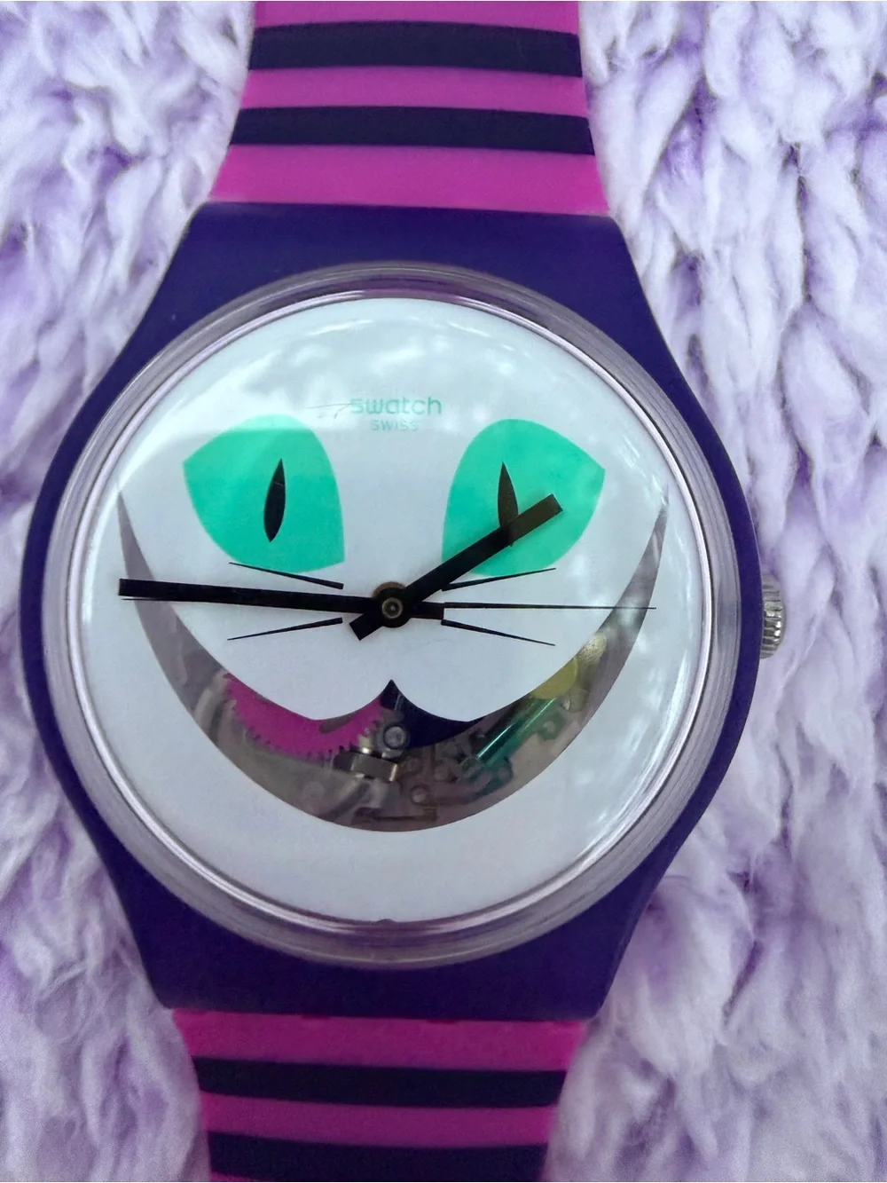 Swatch Cheshire Cat face watch